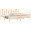 Bed Frame with Headboard 200x200 Solid Wood J5Z9