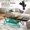 Modern Coffee Table 2-Tier Faux Marble Accent Table Snack End Table Living Room