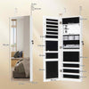 Wall/Door Mounted Jewelry Armoire Organizer 110 cm w/ Full-length Mirror-White