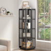4-Tier Bookshelf Bookcase Steel Frame Corner Shelf Unit Industrial On Wheels