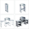 Folding Camping Kitchen Portable Cooking Table Outdoor Picnic Storage Cabinet