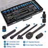 Heavy Duty 1/2" Ratchet Wrench Socket Set 8-32mm Metric Extension Bar Metal Case