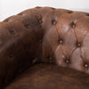 Luxury Distressed Tan Leather Reception Armchair Button Back Padded Seat Chair