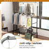 Metal Clothes Stand Rack Height Adjustable Clothing Rack with 2 Rods