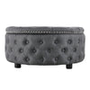 Deep Button Coffee Table Chesterfield Footstool Linen Storage Ottoman With Lid