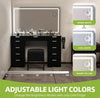 Vanity Dressing Table 11 Drawers Makeup Desk Chair Set with LED Mirror Stool
