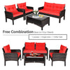 4 Pieces PE Rattan Patio Conversation Set Outdoor Rattan Furniture With Cushions