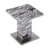 Parini High Gloss Lamp Table In Melange Marble Effect