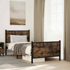 Metal Bed Frame with Headboard and Footboard Smoked Oak 80x200 Y8W8