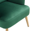Single Sofa Armchair with Footstool Velvet Lounge Chair Cushion Seat Wooden Legs