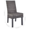 Dining Chairs 6 pcs Brown Kubu Rattan and Mango Wood
