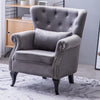 Nordic Velvet Armchair Wing Back Queen Anne Button Chair Lounge Sofa Living Room