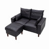2 Seater faux leather/Linen Fabric Love Seat Sofa Armchair with Footstool Couch