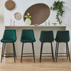 2x Velvet Bar Stool Metal Leg Breakfast Pub Chairs Kitchen Counter Furniture