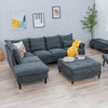 L-Shaped Corner Sofa, Sectional Couch with Built-in USB Port Chaise