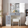 White Large Dressing Table Set with LED Lighted Mirror Vanity Makeup Desk,Stool