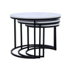 2/3 Nesting Tables Round Nest of Table Set Metal Frame Rustic Wood Tabletop Unit