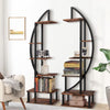 5Tier Plant Stand Half-Moon Shaped Metal Bookcase Large Storage Rack Flower Rack