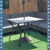 Square Garden Dining Table – Outdoor Patio Table w/ Parasol Hole & PC Top