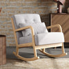 Upholstered Rocking Chair Wooden Frame Recliner Armchair Single Sofa with Pillow