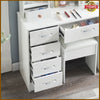 White Dressing Table Vanity Makeup Desk With Hollywood LED Mirror And 6 Drawers