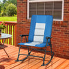 Foldable Padded Rocking Chair Oversized Garden Zero Gravity Seat with High Back