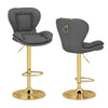 Adjustable Bar Stool Set of 2 Leather Swivel Dining Chair Upholstered Bar Stool
