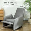 Push Back Recliner Armchair w/ Adjustable Leg Rest for Living Room Bedroom Grey