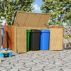 Triple Wheelie Bin Storage Wooden Garbage Bin Shed Outdoor Garden Store Cover