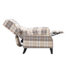 Recliner Armchair Tartan Chair Wing Back Sofa Lounge Chair Adjustable Footrest