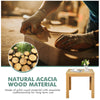 Outdoor Acacia Wood Side Table Garden Backyard Square and Durable End Table