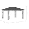 Gazebo with Mosquito Net & LED String Lights 4x3x2.73m Anthracite
