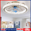 LED Crystal Ceiling Fan Light Dimmable Fan Ceiling Lamp Quiet W/ Remote Control