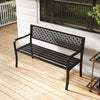 Outdoor Metal Loveseat Chair with Patterned Backrest-Black