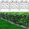 Decorative Garden Fence 5 Panels Outdoor Black Thicken Metal Wire Fencing Patio