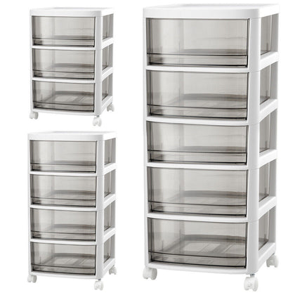 4/5/6 Tier Rolling Tower Storage Unit Trolley Chest Drawer Home Office Organizer