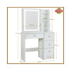 Dressing Table With 4 Drawers Lighted Mirror Makeup Desk Vanity Table Bedroom