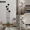 Modern Floor Lamp 4-Light Freestanding Metal Light w/Storage Shelf Reading Light