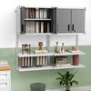 GYMAX Metal Wall Cabinet Garage Storage Cabinet with 3 Adjustable Shelves