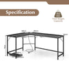 Computer Corner Desk Home Office Workstation L-Shaped Desk w/Power Outlet