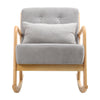 Upholstered Rocking Chair Wooden Frame Recliner Armchair Single Sofa with Pillow