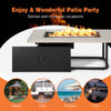 50000BTU Outdoor Gas Fire Pit Propane Rectangular Fire Pit Table w/Burner &Cover