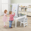 2-in-1 Kids Art Table and Art Easel Set Toddler Play Activity Drawing Desk