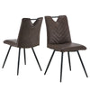 2Pcs Dining Chairs Velvet / Faux Leather Seat Metal Legs Dining room Chair