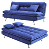 190cm 3 Seater Sofa Bed Velvet Recliner Sofabed Click Clack Tufted Button Back