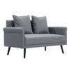 Luxury 2 Seater Grey Linen Fabric Couch Sofa Armchair with 2 Pillows Living Room