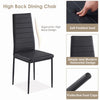4pcs Black Faux Leather Dining Chairs Metal Legs Kitchen Dining Room Chairs