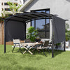 Steel Frame Outdoor Retractable Pergola Gazebo Garden Sun Shade Canopy Shelter