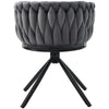 Rotatable Velvet Dining Chair with Metal Legs Kitchen Chair Swivel Modern Grey