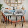 2PCS Barstools Padded Upholstered Dining Chair Breakfast Bar Seating for Cafe